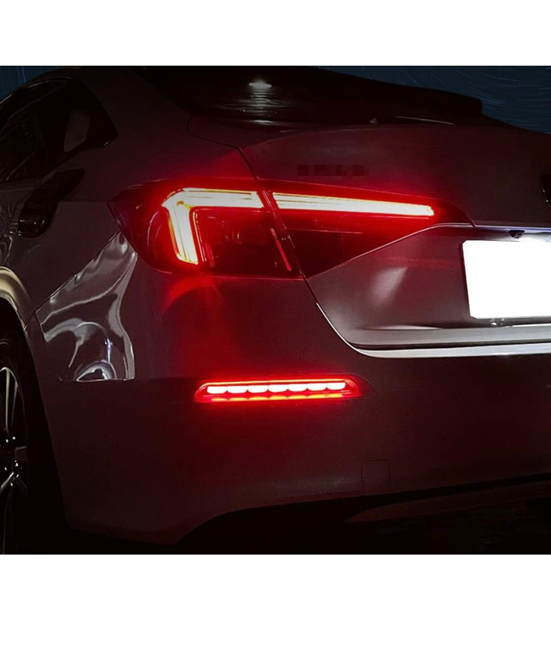 Reflector de parachoques trasero LED completo para reemplazar las luces LED compatibles con Honda Civic Sedan 2022 en adelante, funciona como faros antiniebla traseros, frenos y traseros