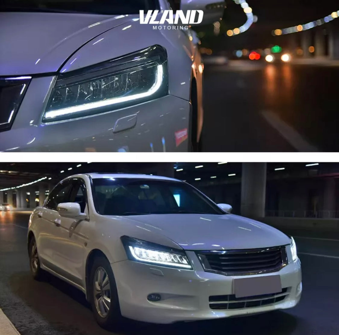 FULL LED Headlights For Honda Accord 8th Gen 2008-2012 Sequential Assembly