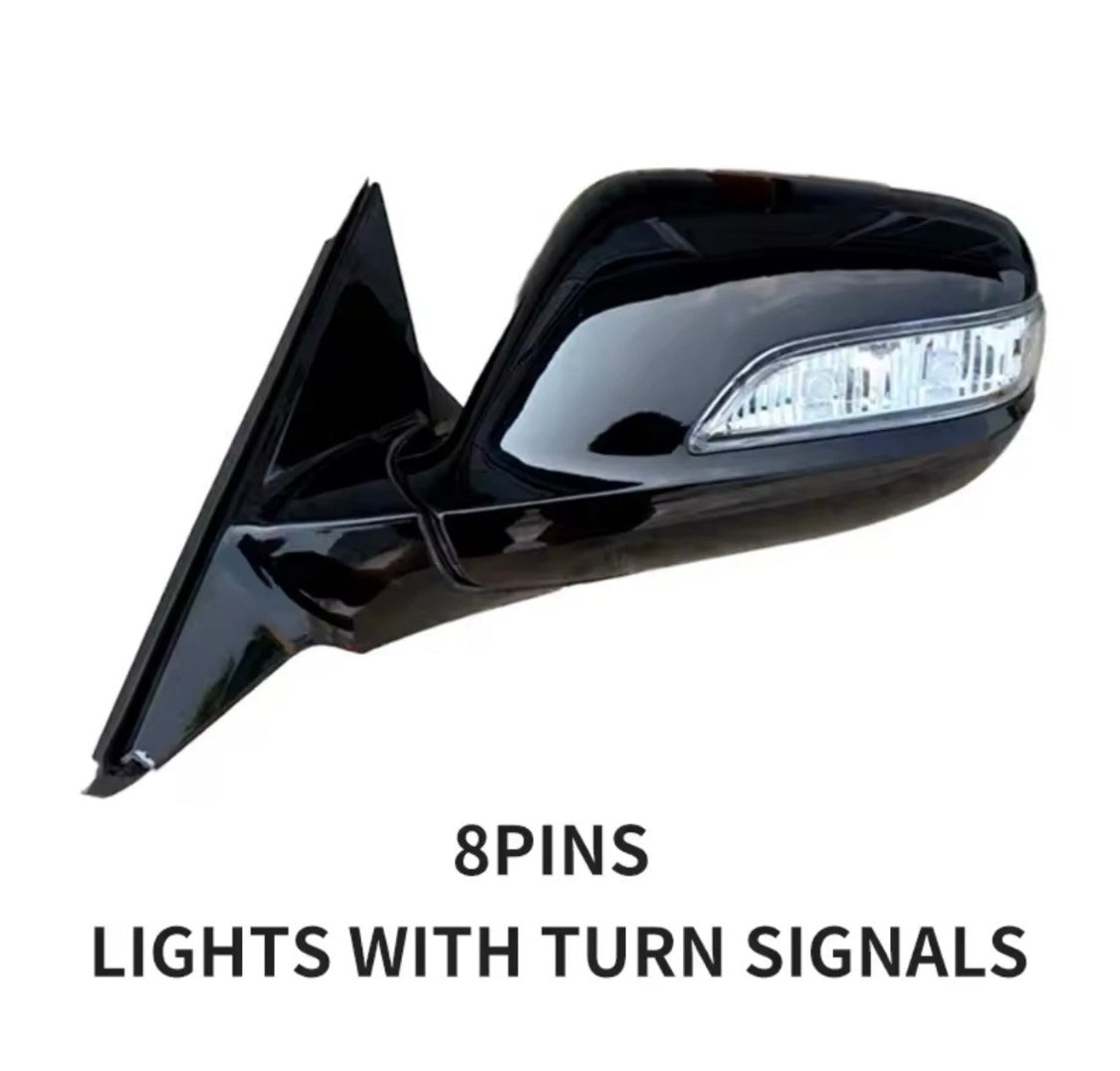 Pair Black Side View Mirrors For 2018-2022 Honda Accord – Power Adjust, BSM, Heated, Turn Signal, 8 Pin