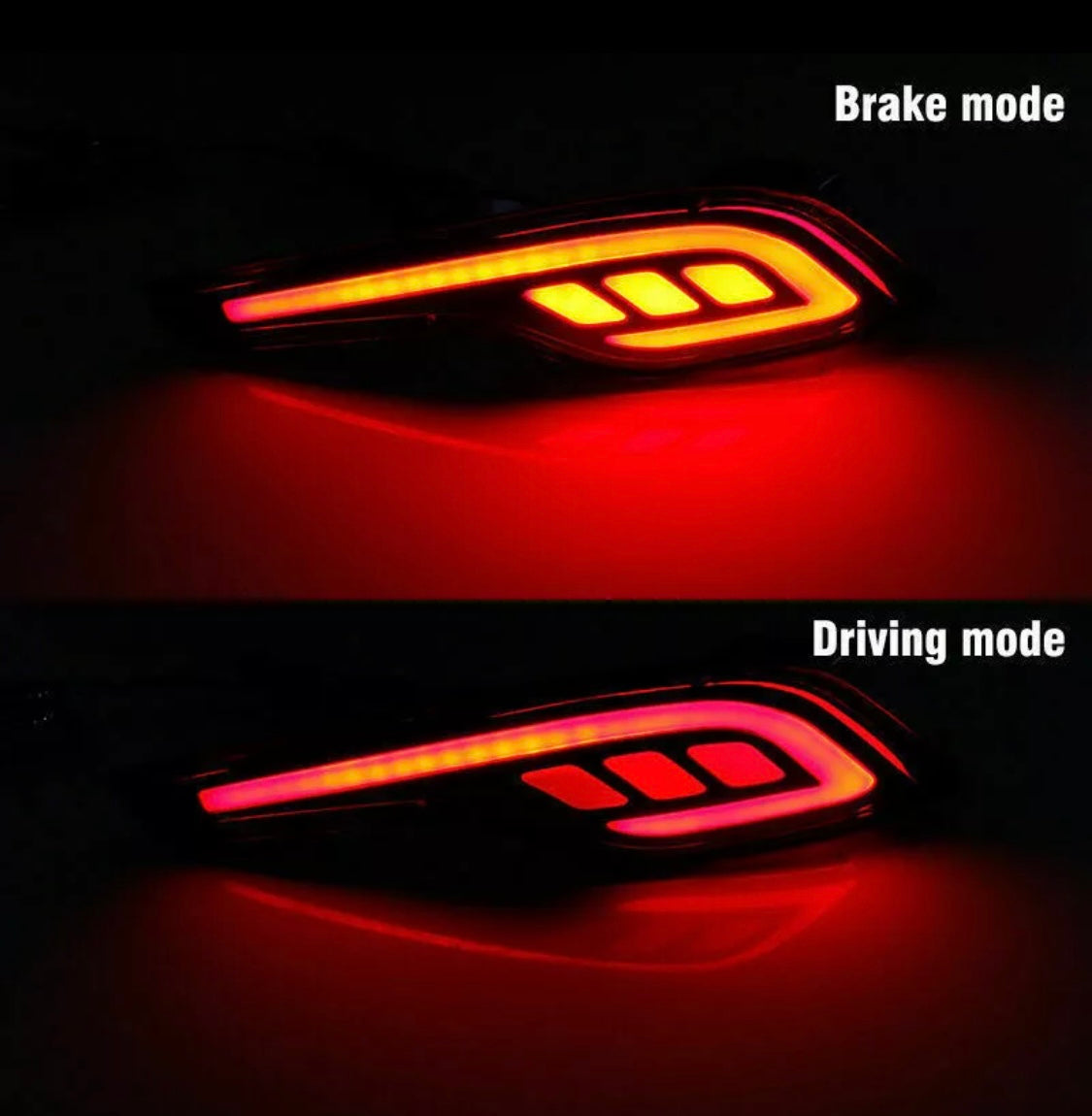 Pair LED Rear Bumper Reflector Brake Tail Fog Light Lamp For Honda CRV 2017-2019