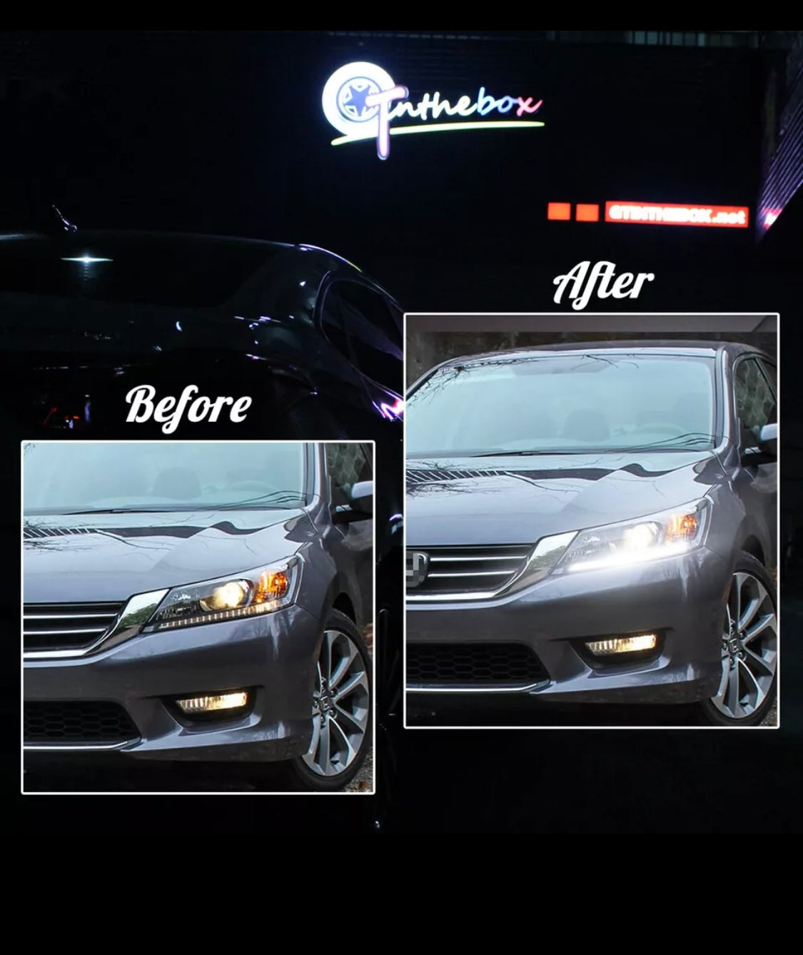 For 13-15 Honda Accord Sedan Switchback LED Bulb Turn Signal Light DRL Headlight