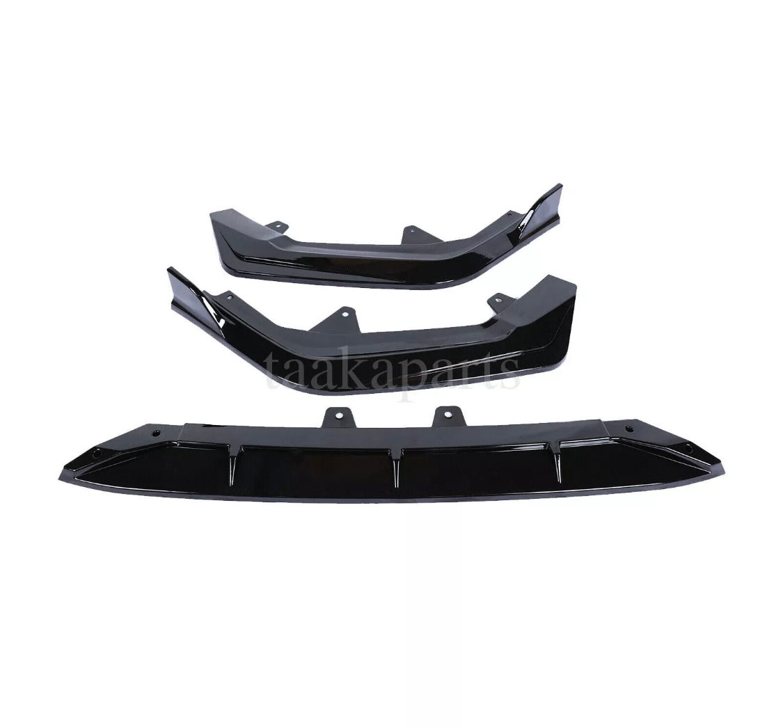 Fits 2022-2024 Honda Civic 11th Glossy Black Front Bumper Lip Spoiler Splitter