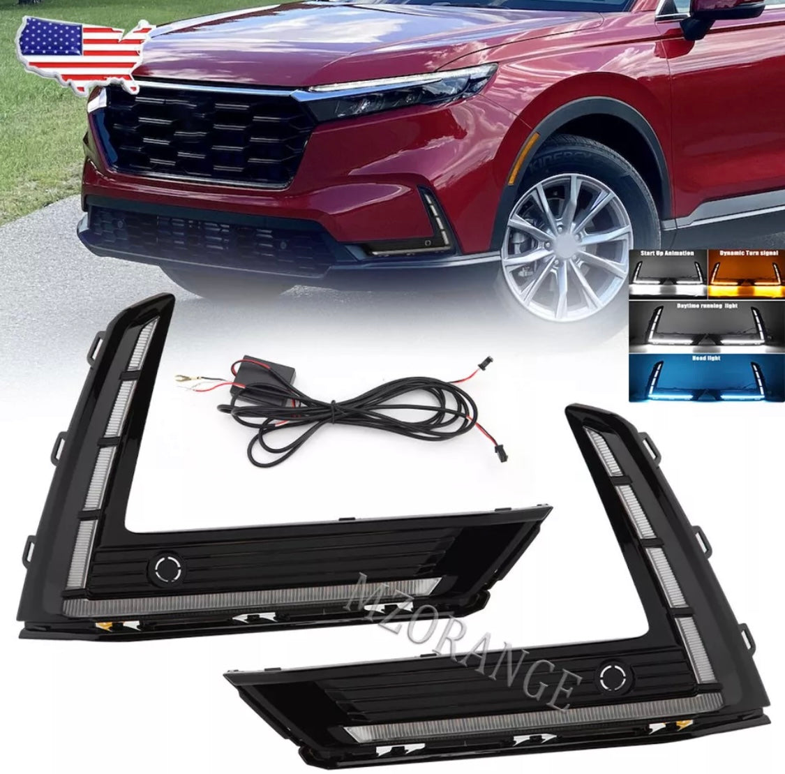 LED DRL Daytime Running Light Fog Lamp Turn Signal For Honda CR-V CRV 2023 2024