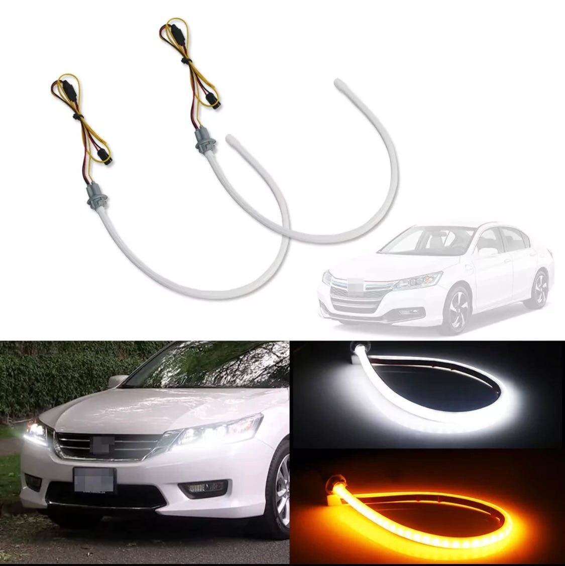 For 13-15 Honda Accord Sedan Switchback LED Bulb Turn Signal Light DRL Headlight