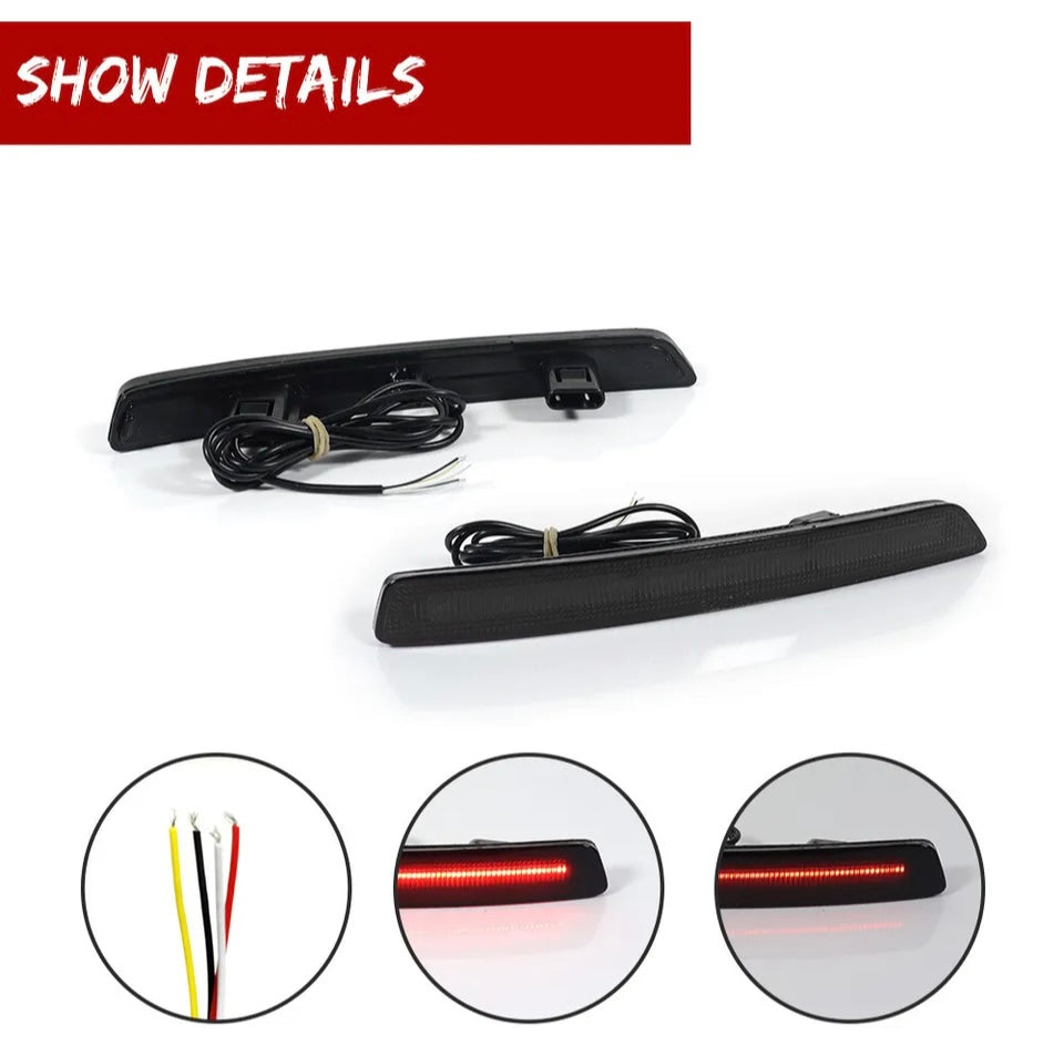Red oh Smoked LED Rear Bumper Reflector Tail Brake Signal Lights for Acura TL 2012-14