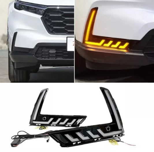For Honda CR-V CRV 2023 24-2025 LED DRL Fog Light Turn Signal Lamp W/Sensor Hole