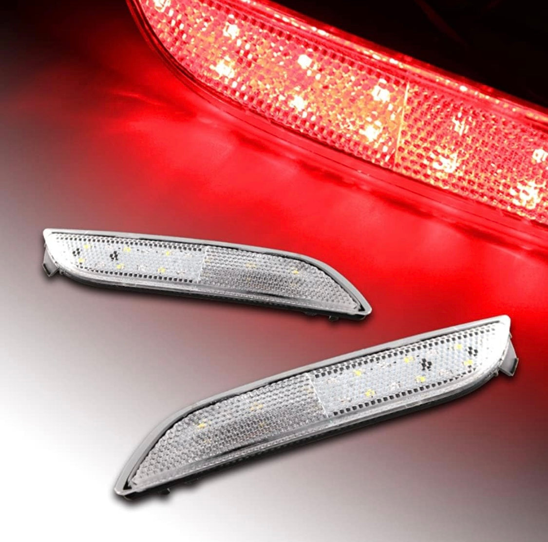 For 2018-2024 Toyota Camry Clear Lens 24-SMD LED Rear Bumper Stop Brake Lights