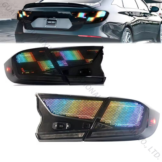 Replacement RGB Digital Taillights for 10th Generation Honda Accord 2018-2022: 30 Dynamic Animation Modes, Sequential Turn Signals, and Advanced Technology