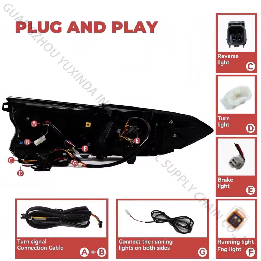 Replacement RGB Digital Taillights for 10th Generation Honda Accord 2018-2022: 30 Dynamic Animation Modes, Sequential Turn Signals, and Advanced Technology