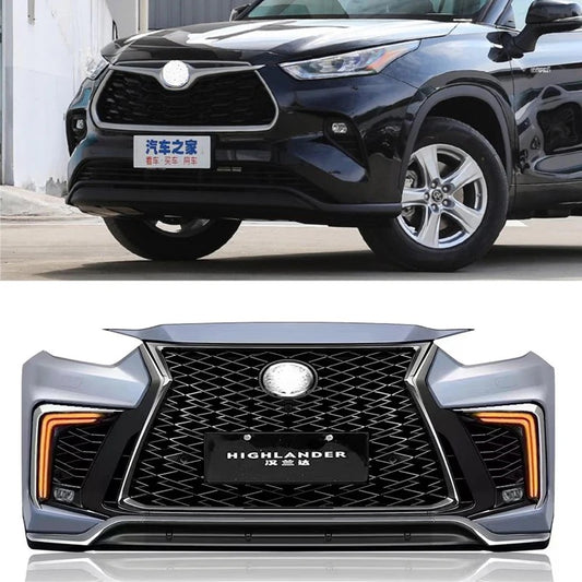 Body kit for Toyota Highlander modified front bumper grille for Lexus 2021-2022-2023