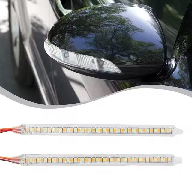 Car rearview mirror running light, turn signal flow light start scanning, daytime running light, modified LED light strip