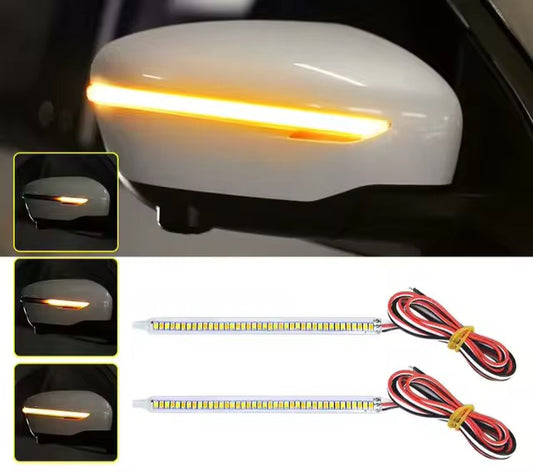 Car rearview mirror running light, turn signal flow light start scanning, daytime running light, modified LED light strip