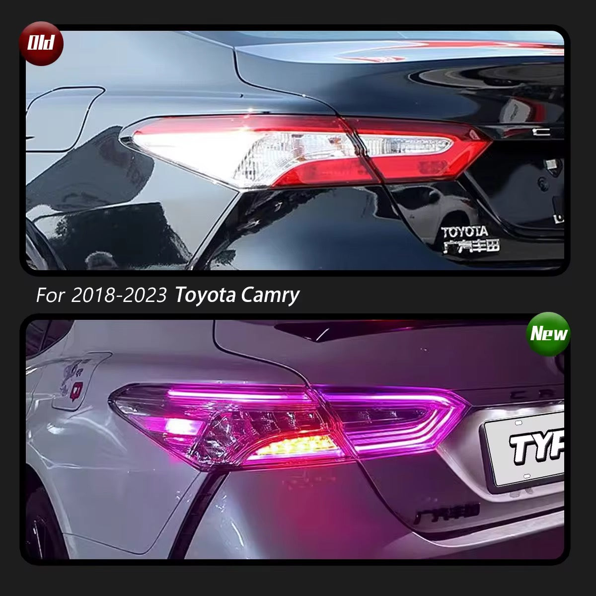 Clear RGB LED Taillights for 8th Gen Toyota Camry (2018-2024)